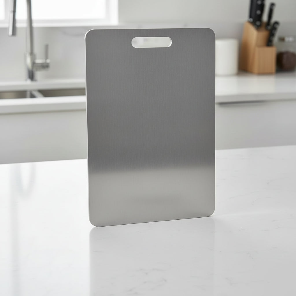 ApexSteel Stainless Chopping Board With Antibacterial And Scratch-Resistant Finish