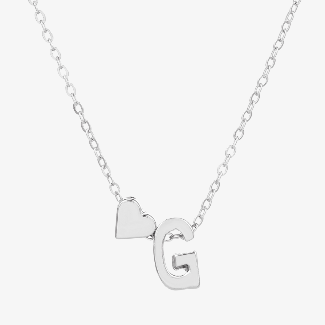 Luna Heart Initial Pendant Necklace