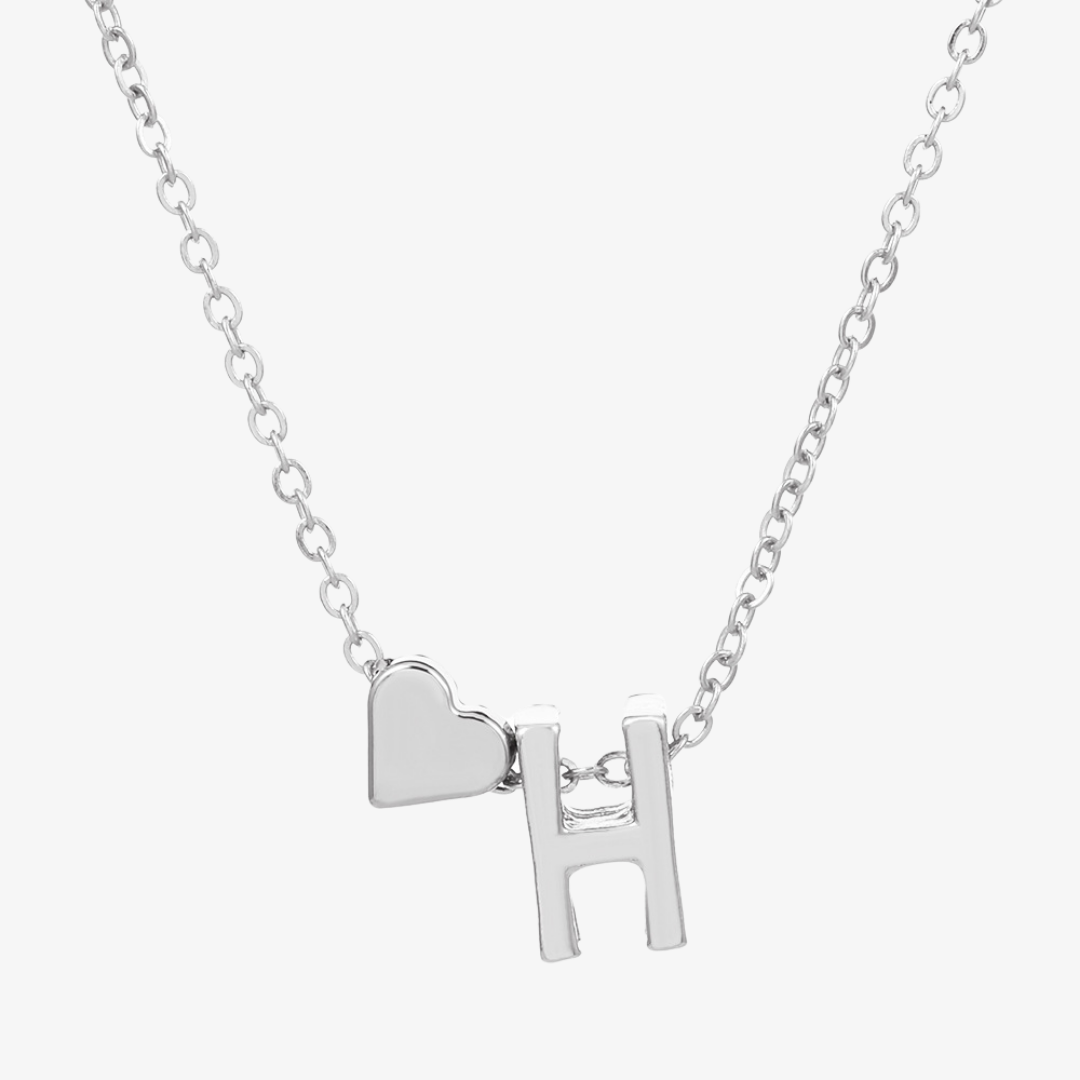 Luna Heart Initial Pendant Necklace