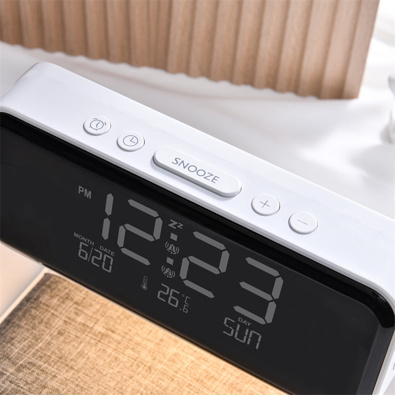 Multifunction Alarm Clock With Wireless Charging Night Lamp