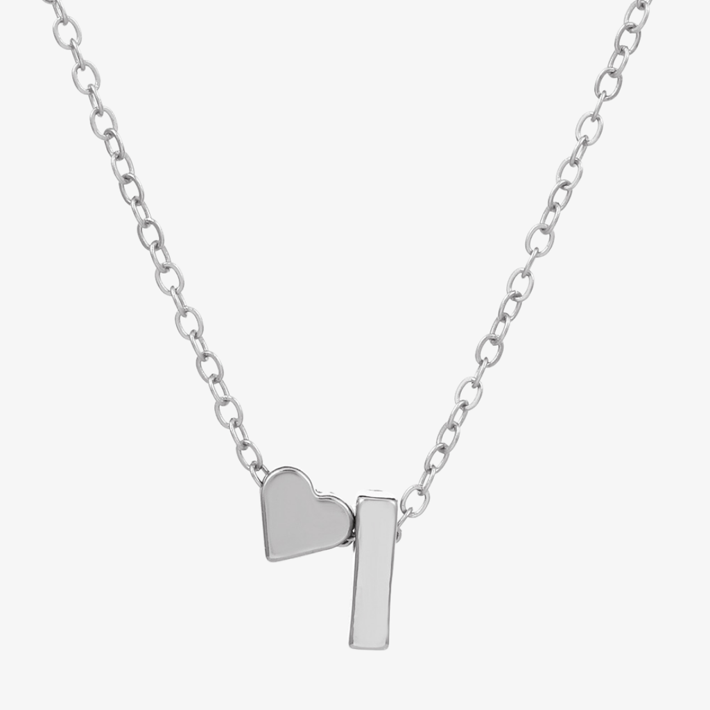 Luna Heart Initial Pendant Necklace