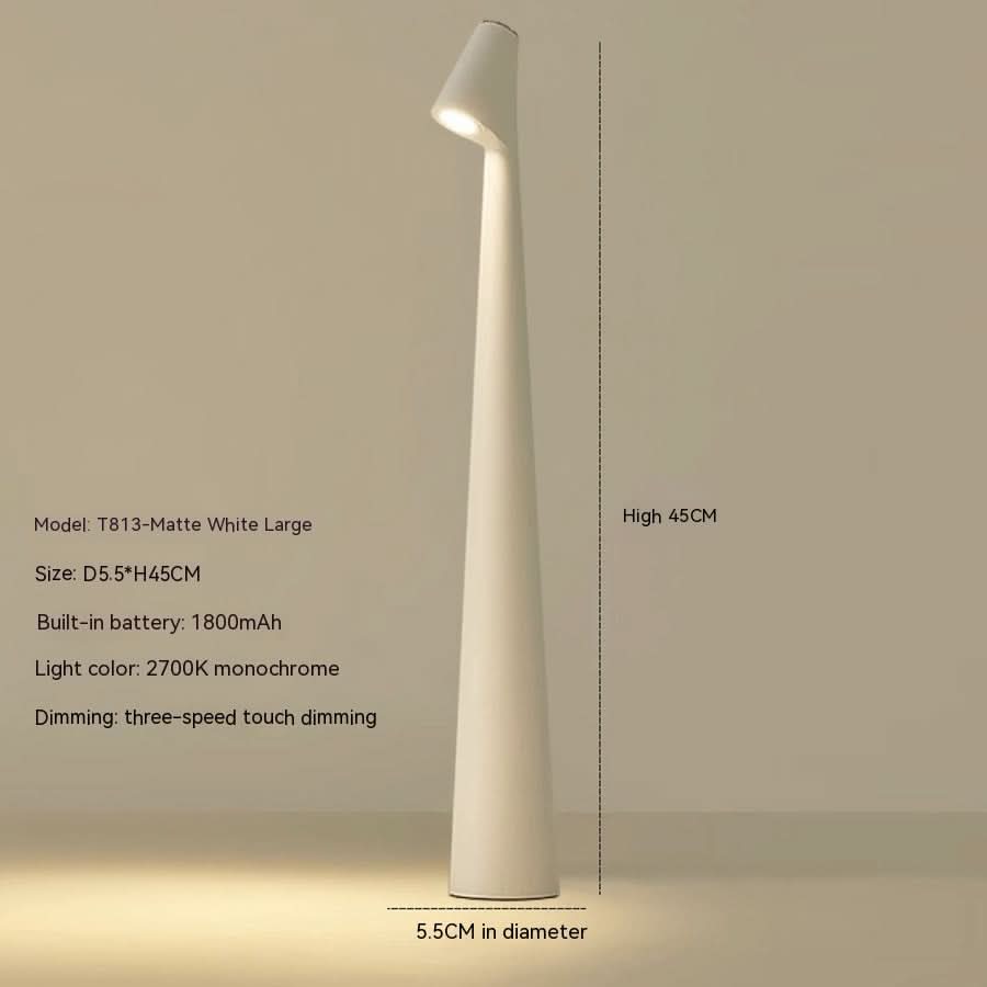 Candeeiro de Mesa Metálico Recarrregável Estiloso para Interior e Exterior
