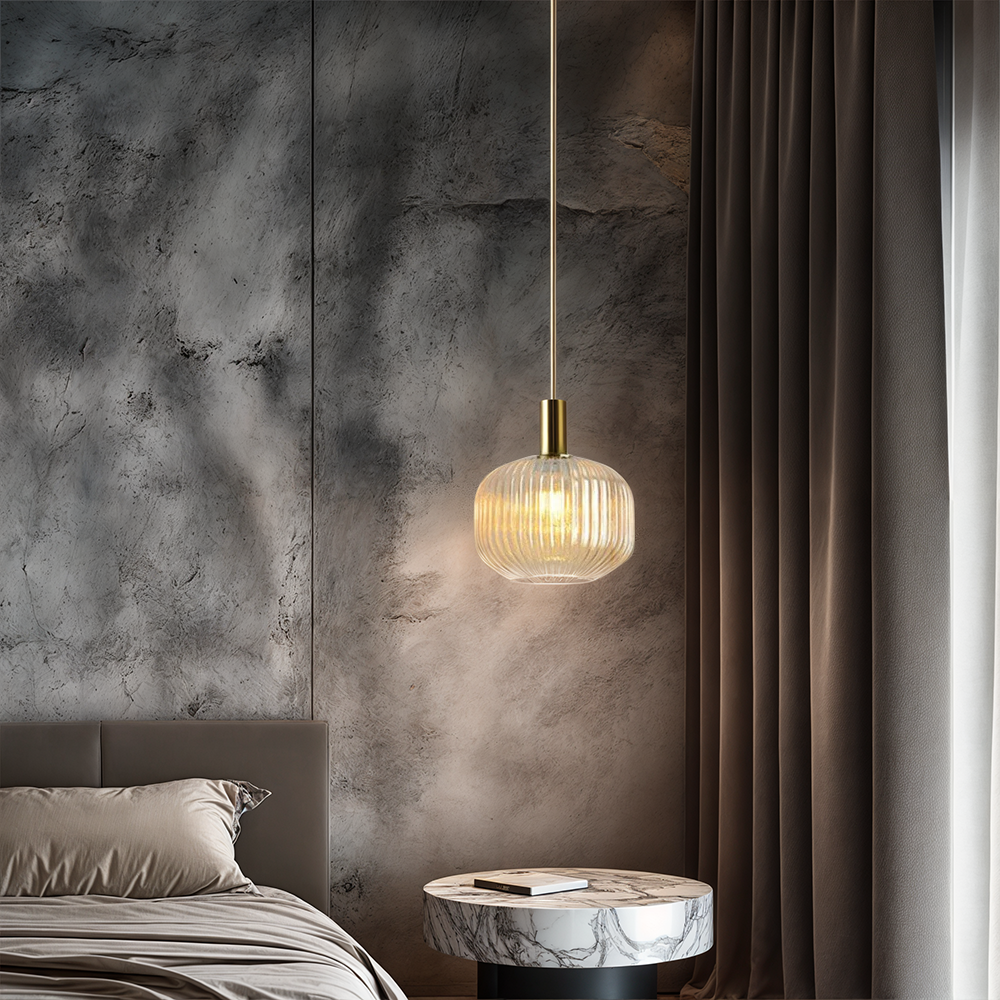 Astrae Nordic Fluted Glass Pendant Lights for Modern Rooms