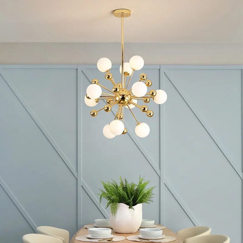 LumaOrb Golden Globe Acrylic Sputnik Ceiling Chandelier