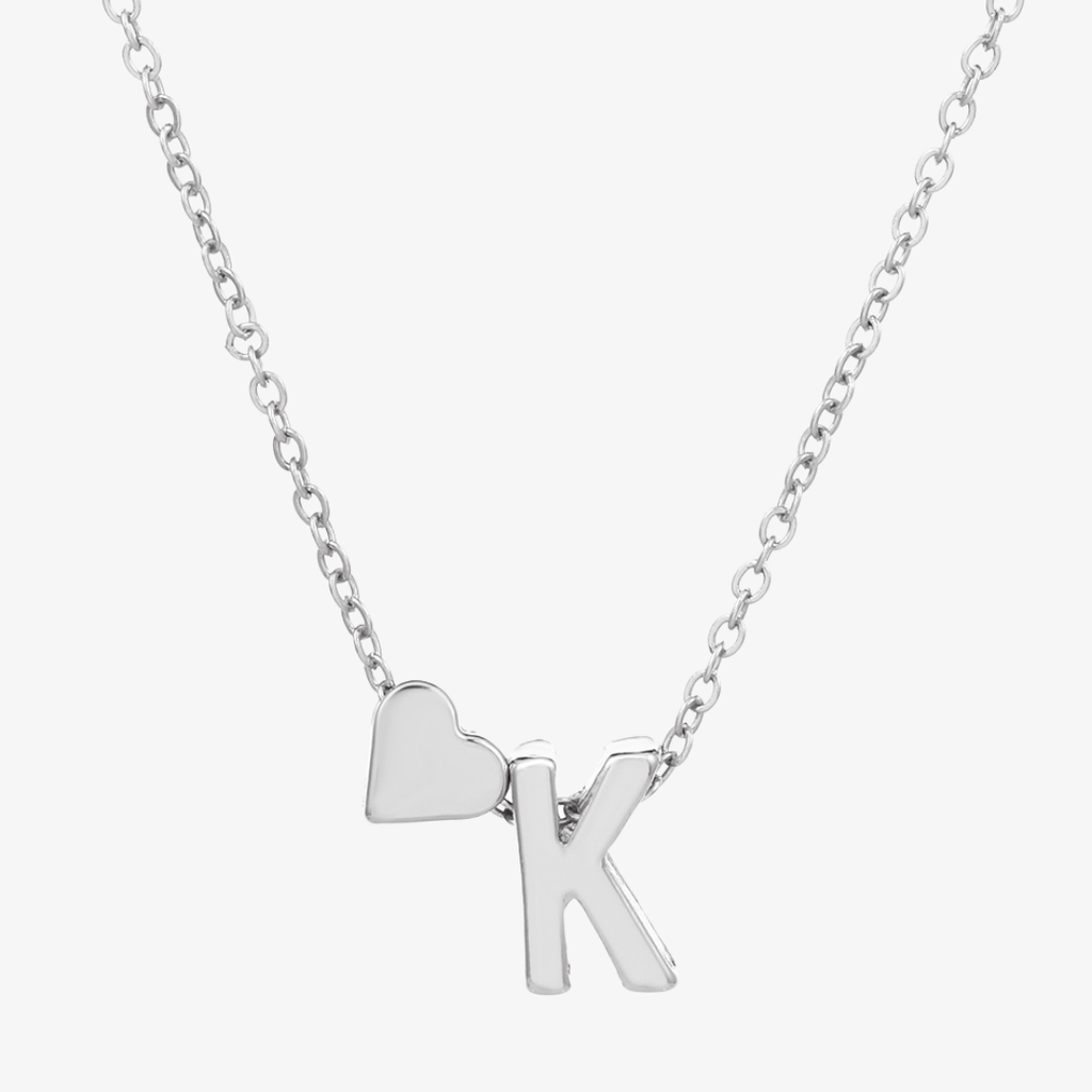 Luna Heart Initial Pendant Necklace
