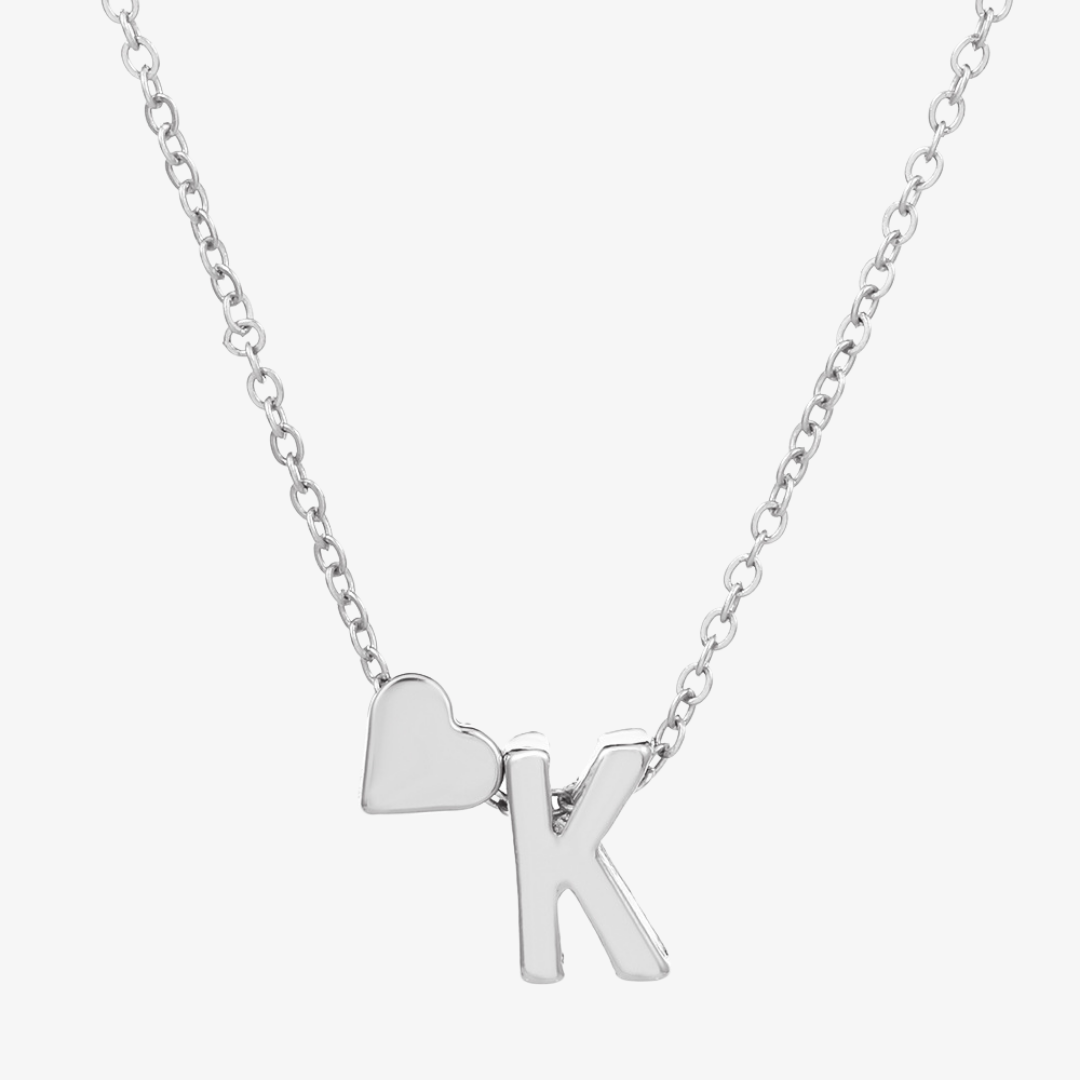 Luna Heart Initial Pendant Necklace