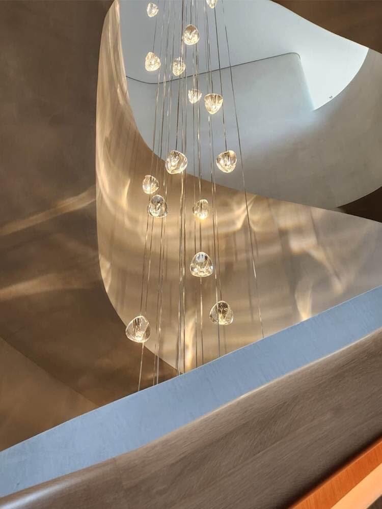 Lumenry Kristall-Treppenhaus-Kronleuchter Modernes LED-Beleuchtungssystem