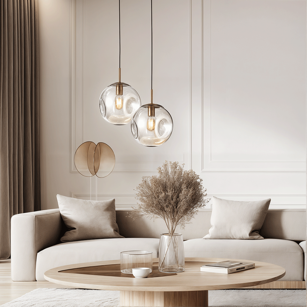 Aeris Glass Pendant Light Minimalist Ceiling Lamp Modern Living