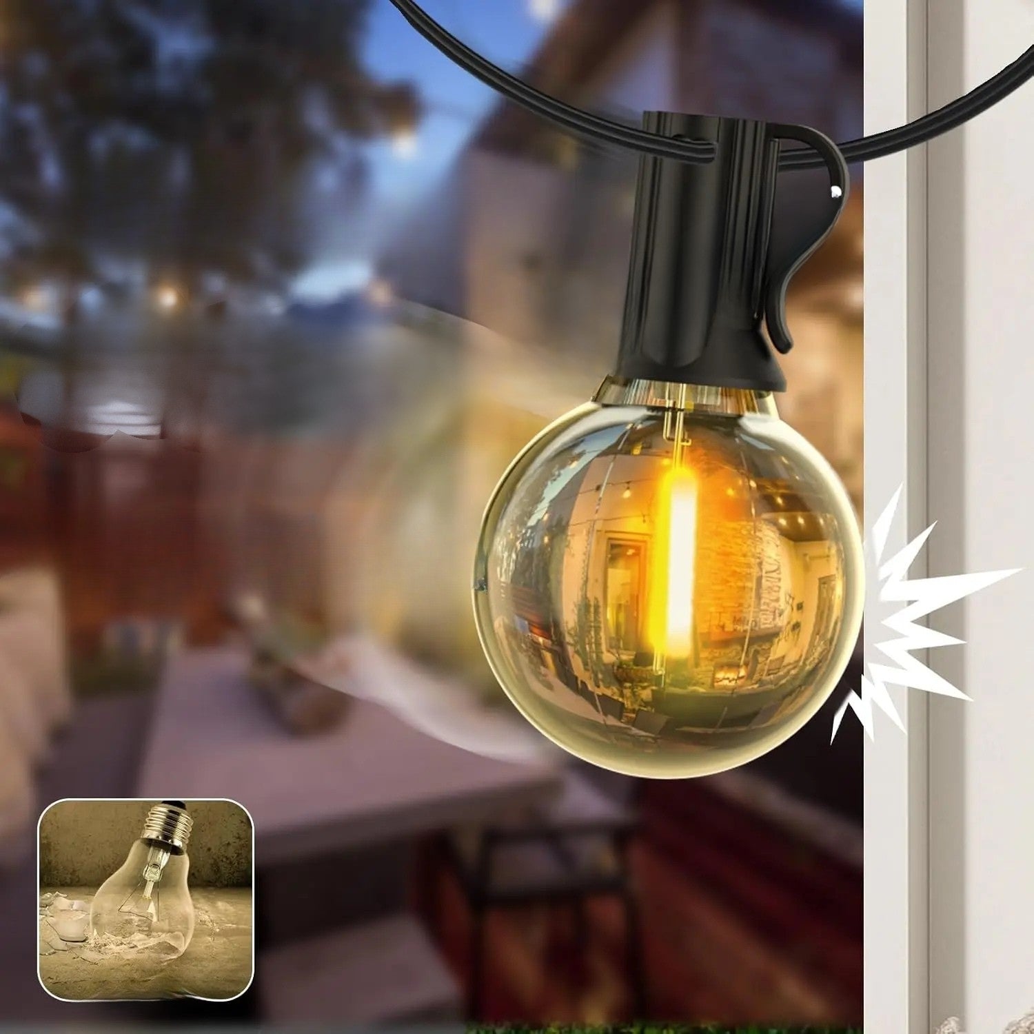 NovaGlow G40 Shatterproof LED Globe String Lights For Outdoor Parties