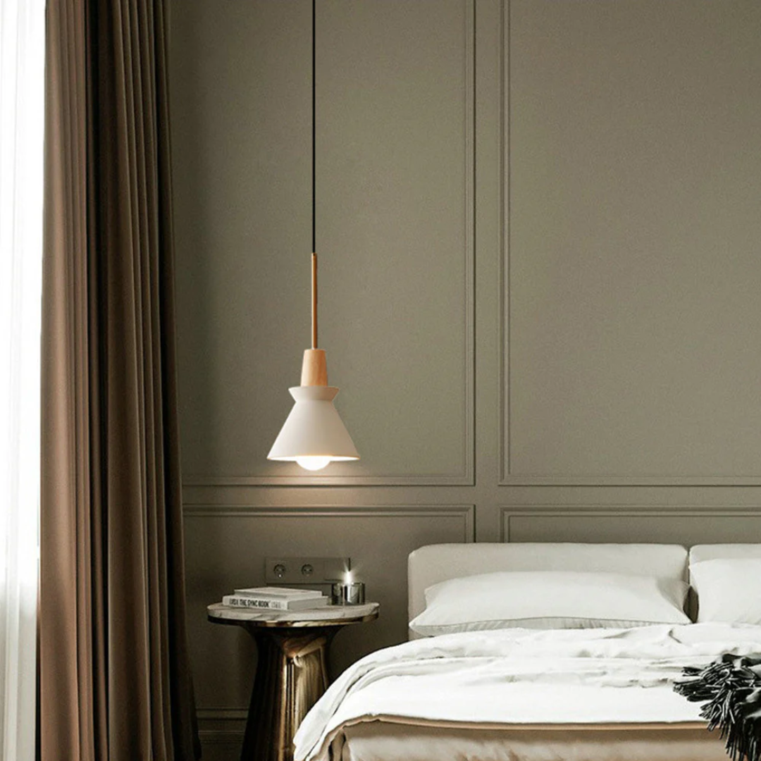 NovaLume White Concrete Pendant Light For Dining Room