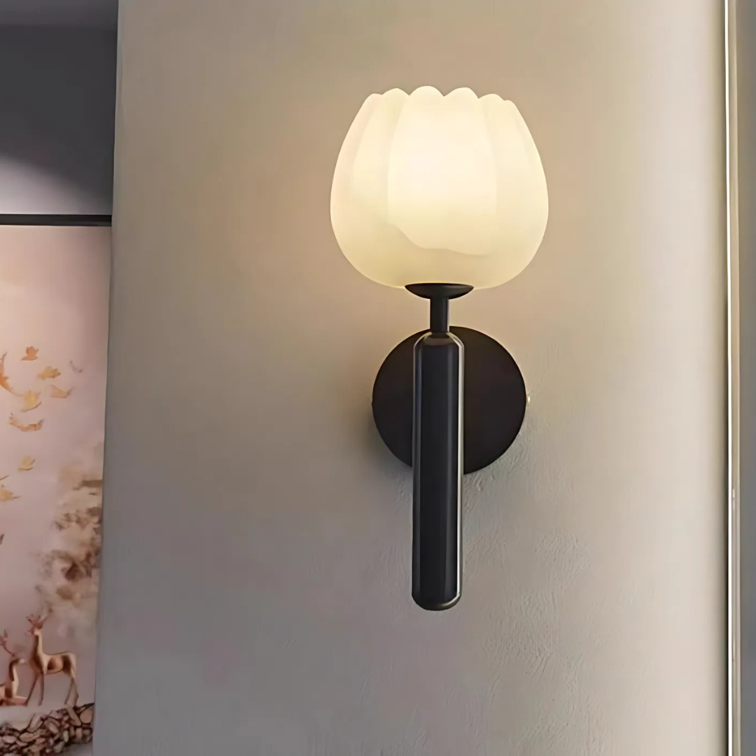 چراغ دیواری مرمر سولارا با نورپردازی LED و تزئینات مسی