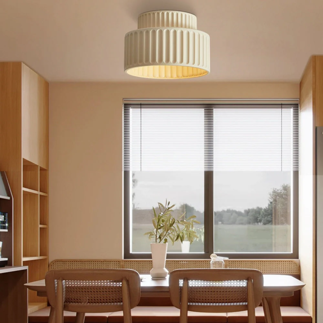 AuroraLume Ribbed Vintage Ceiling Light for Low Ceilings