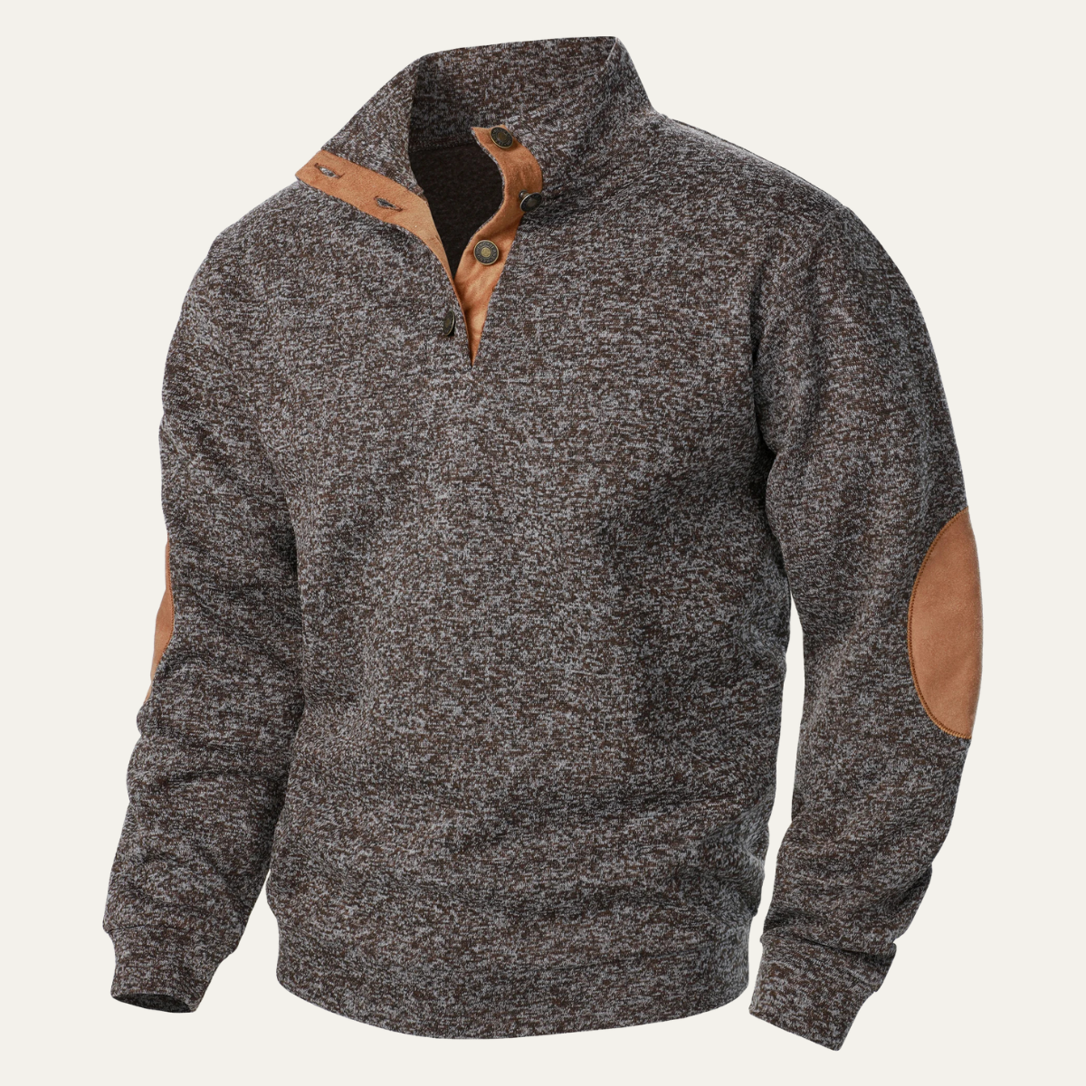 Astra Stand Collar Knitted Sweater With Button Details And Long Sleeves