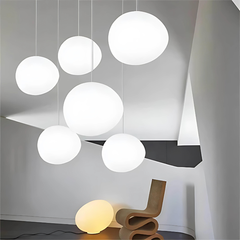 AstraGlow Glass Pebble Pendant Light For Dining And Hallway