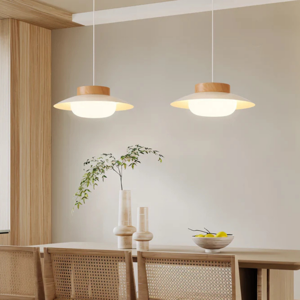 Aurelo Cream Scandinavian Pendant Light for Dining Table