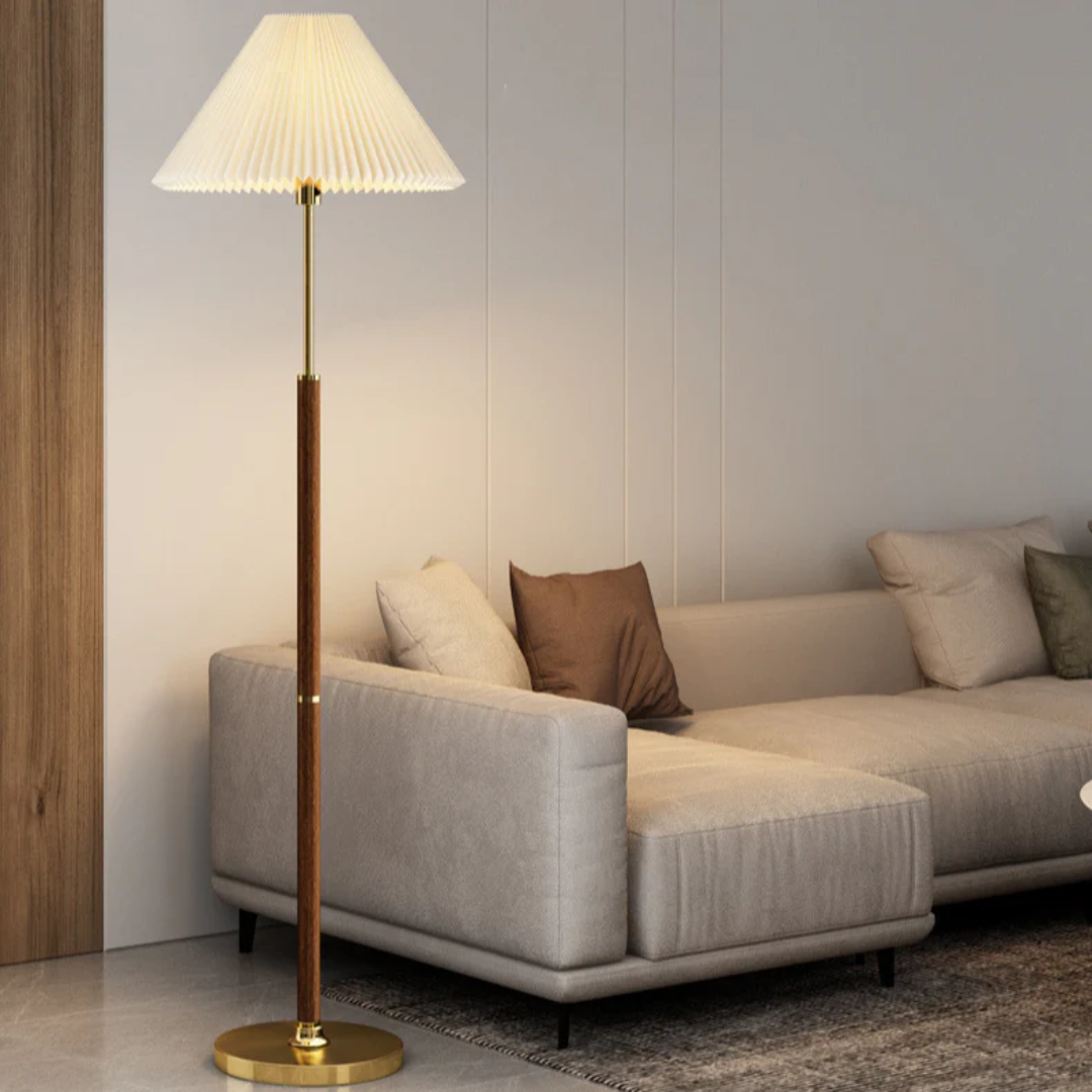 Aurea Reispapier-Stehlampe mit sanftem Umgebungslicht
