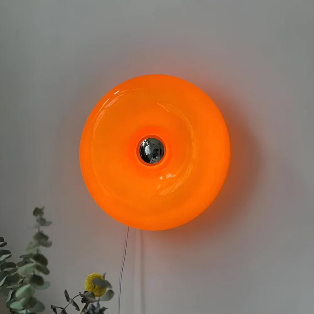 Orinova Glass Wall Lamp With Donut Silhouette And Warm Glow By Ardentra