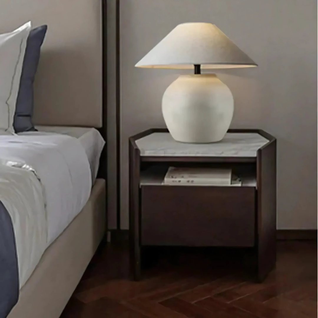 Aurea Nordic Table Lamp With Warm Glow And Ceramic Base