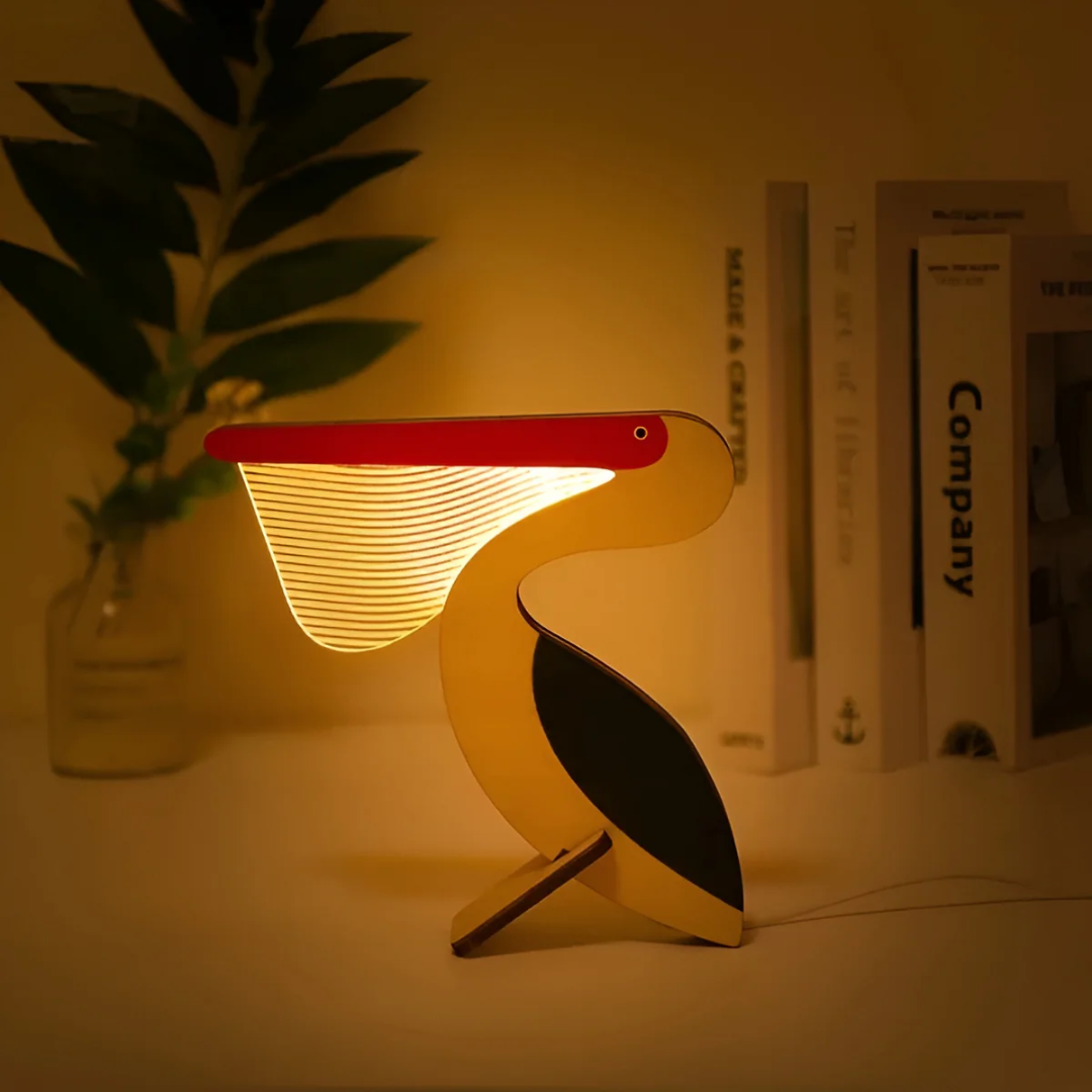 AuroraWood LED Night Light in Wood and Acrylic for Warm Bedroom Glow