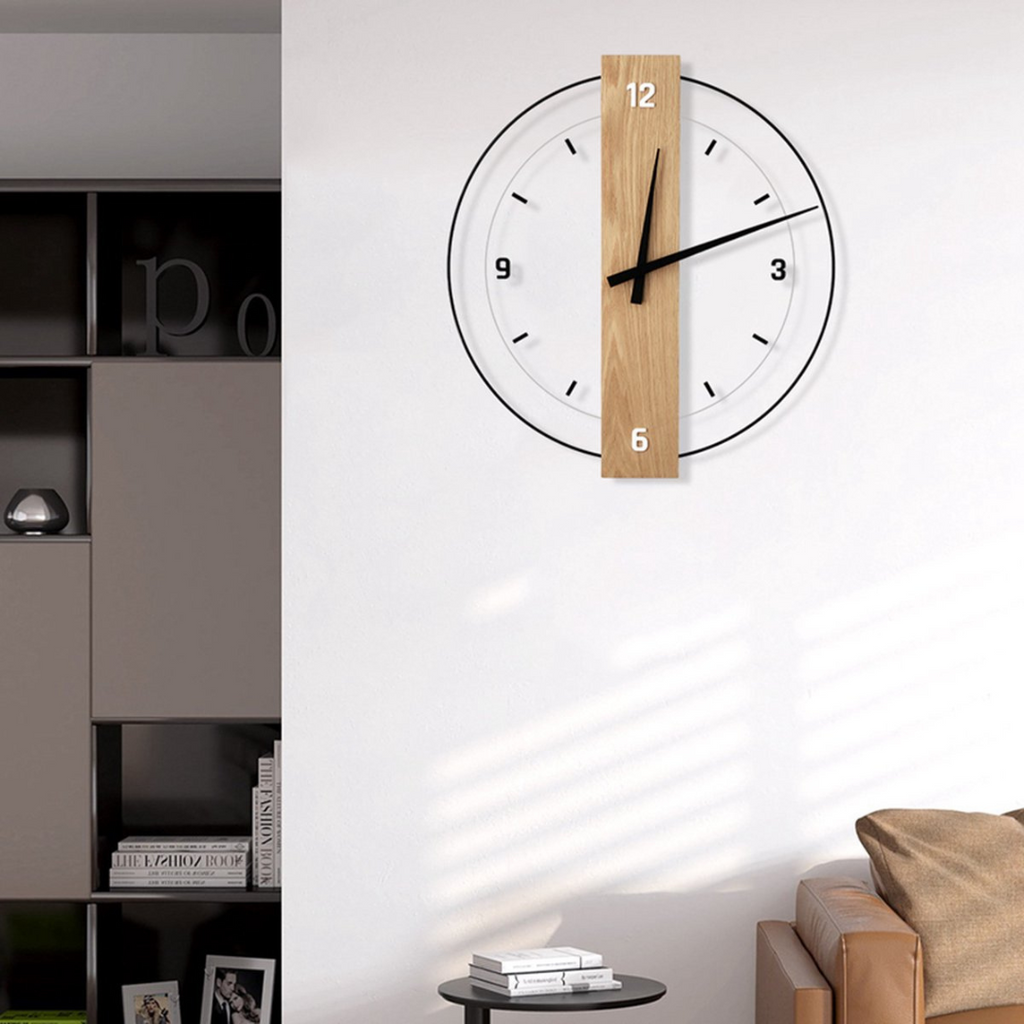 Averin Large Silent Wooden Wall Clock for Living Room