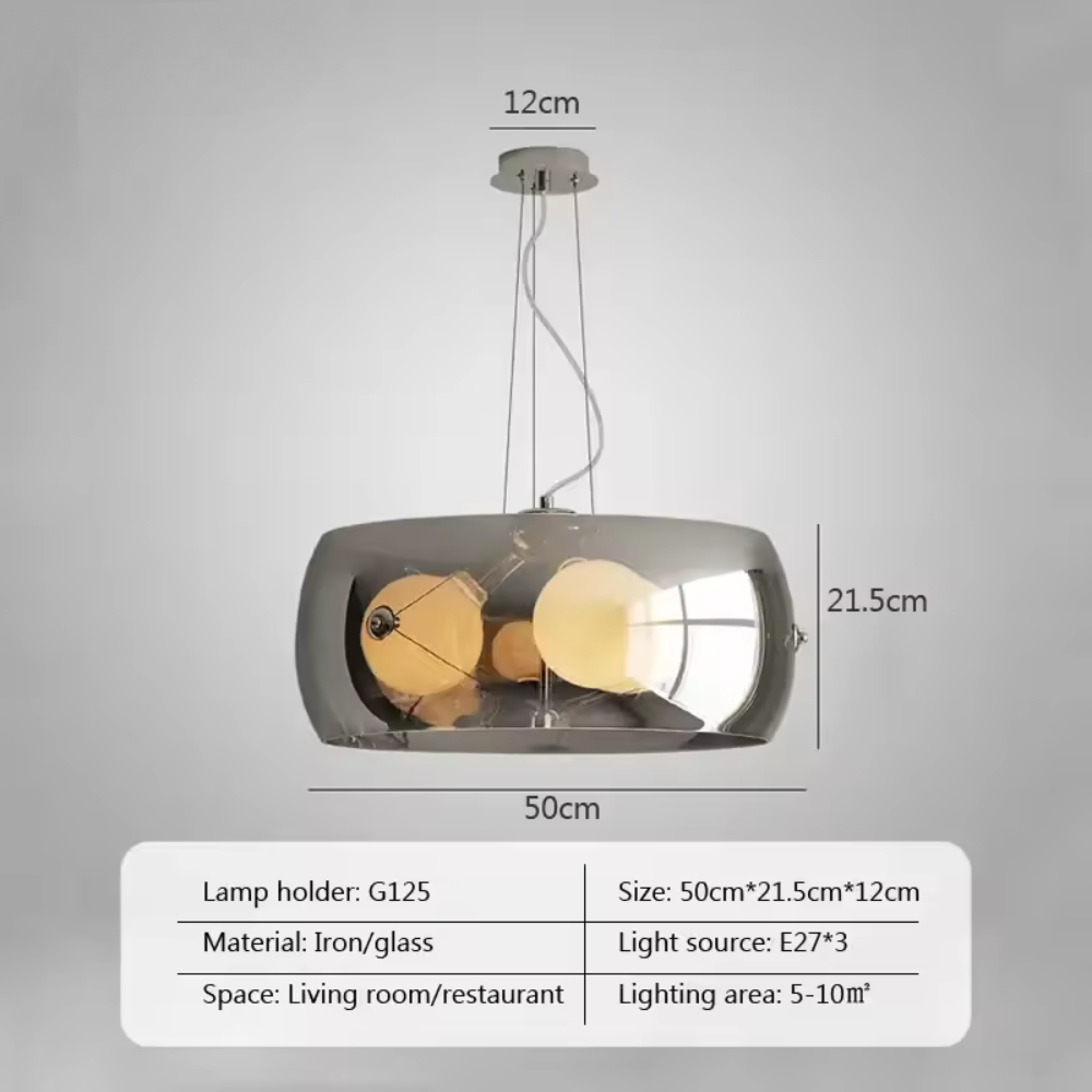 لوستر شیشه‌ای LED نوا لوکس برای آشپزخانه، اتاق نشیمن و غذاخوری