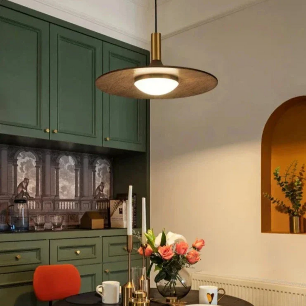 Lunara Walnut Pendant Light for Dining Ambience