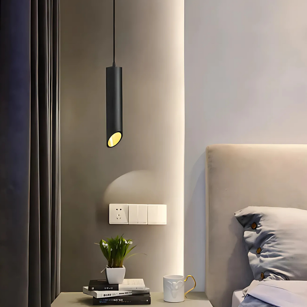 Lumora Tube Pendant Light in Aluminum for Dining Tables and Living Areas