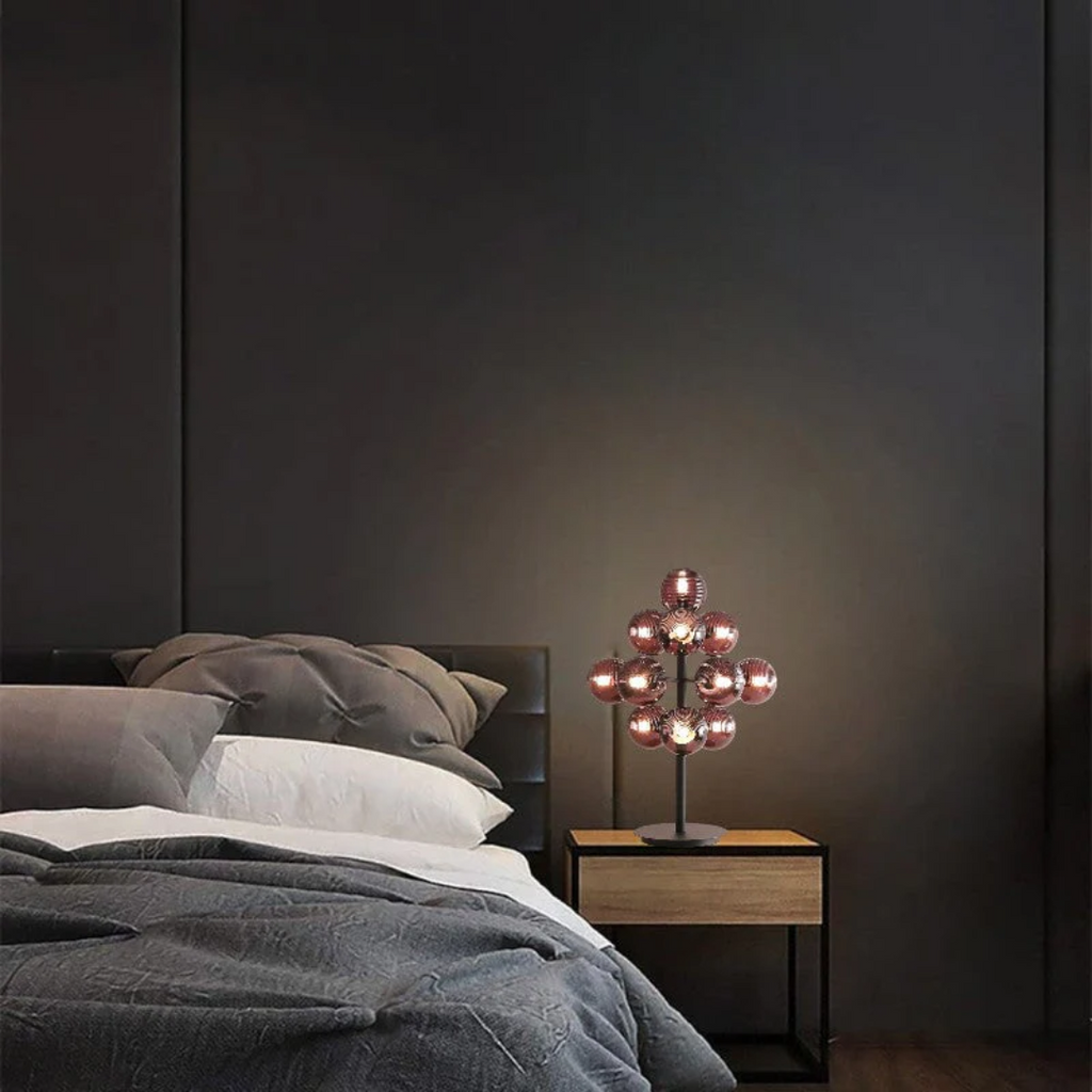 Stolní lampa Mariselle Grape ze skla s teplým ambientním světlem