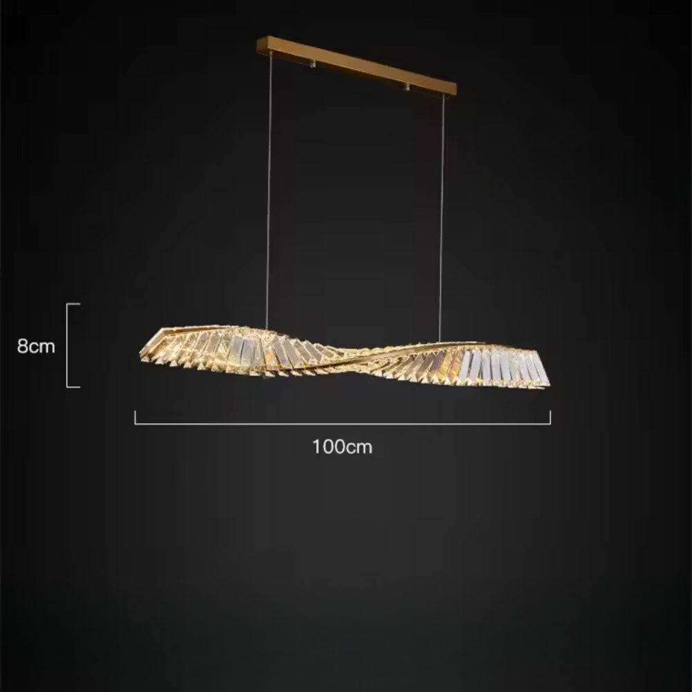 Lumeris Modern Crystal Spiral LED Dining Pendant Light