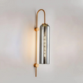LumaClad Glas LED Vägglampa med Rökta Glastrådar i Blått och Vitt