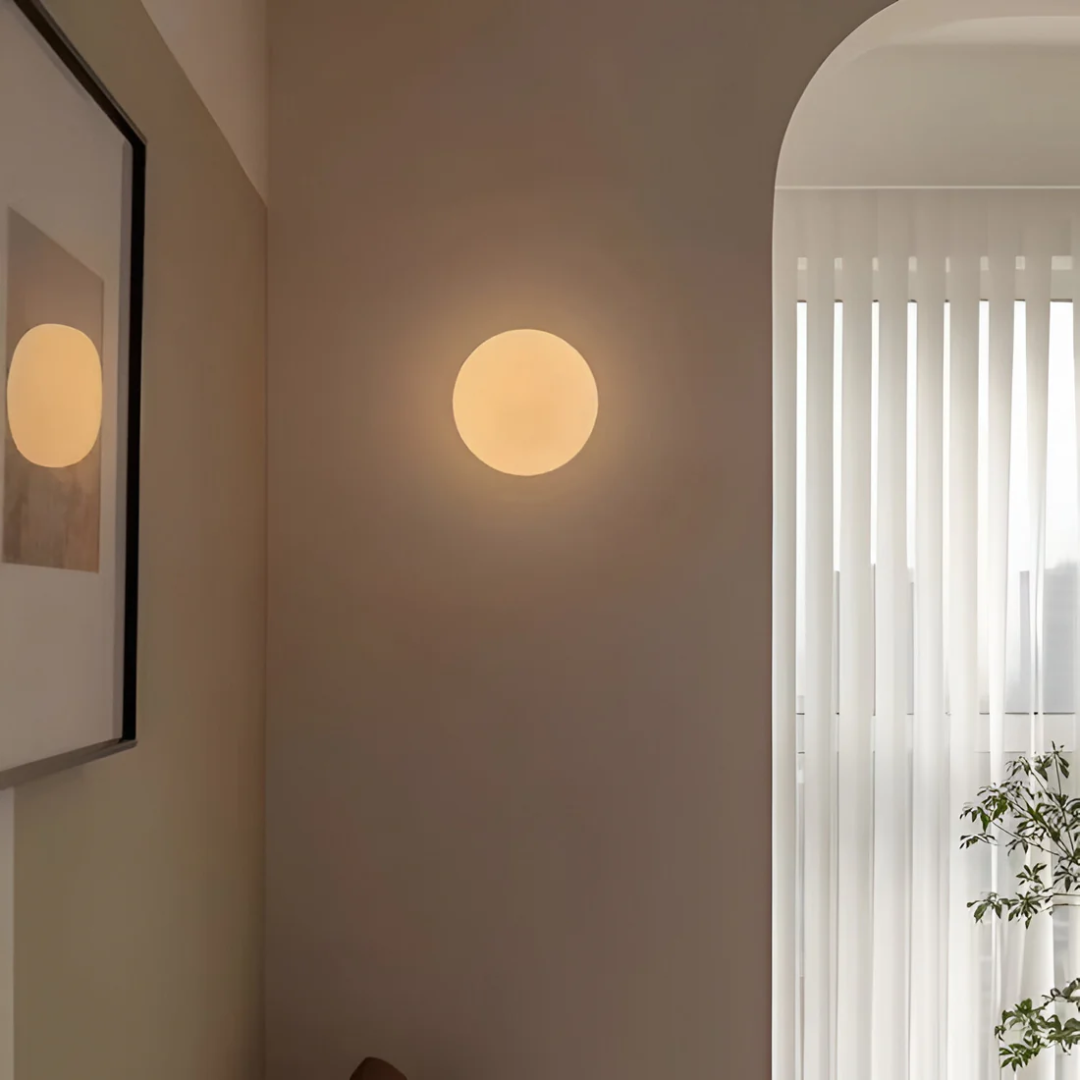 Aurelia Glass Wall Sconce With Warm Diffused LED Light