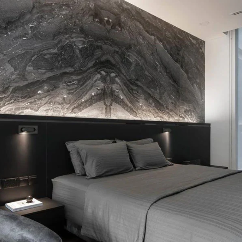 NyraLume Halo LED nástěnná lampa na čtení u postele s ambientním podsvícením