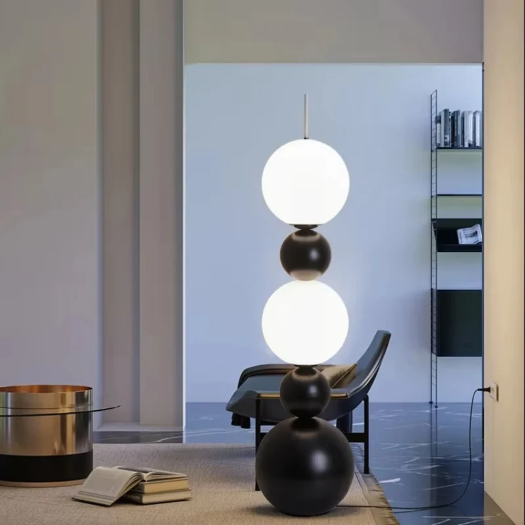 چراغ ایستاده LED اورندا به شکل کدو با مواد طبیعی