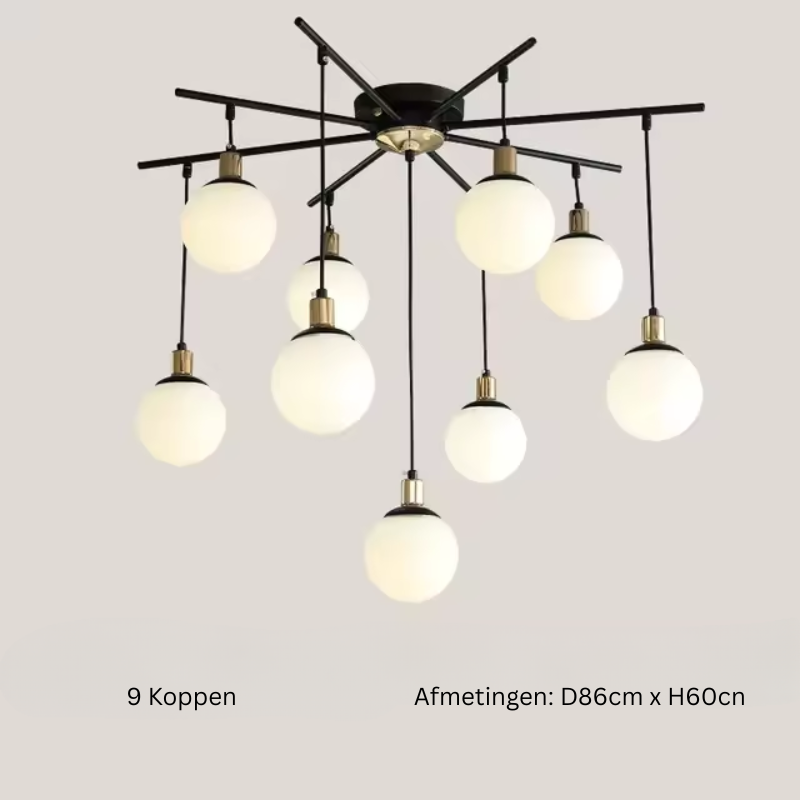 Velora postmoderní skleněný lustr s LED do obývacího pokoje