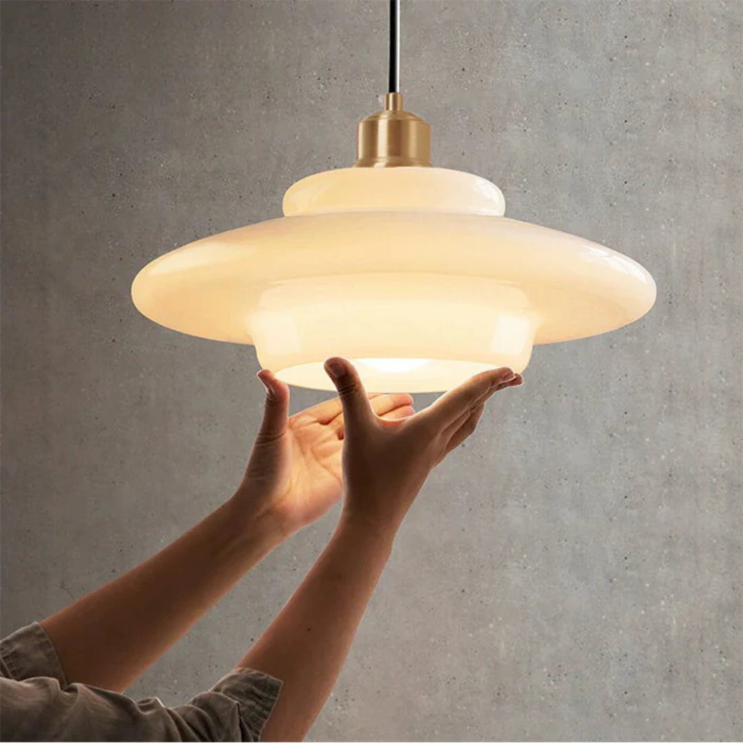 Celestia | White Glass Pendant Light for Dining and Kitchen Areas