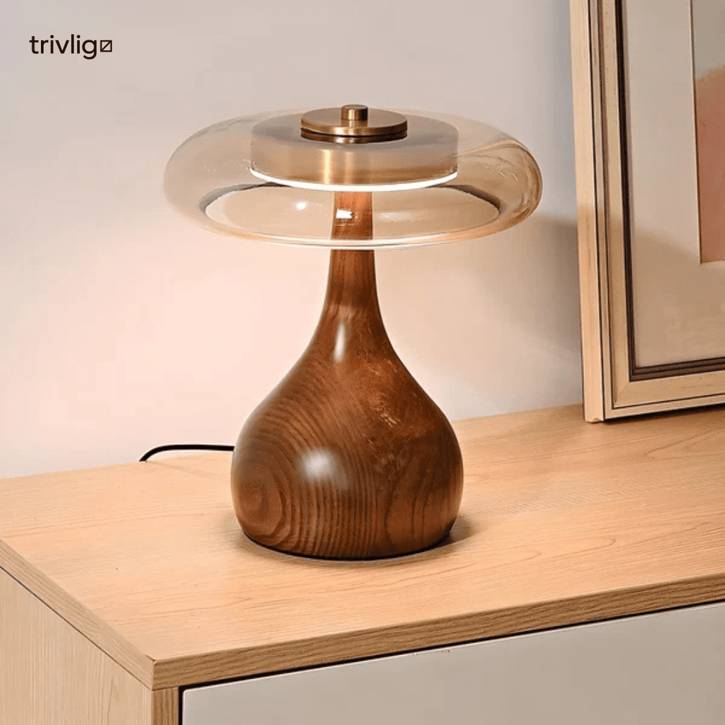 ArborLume dřevěná LED stolní lampa s teplým severským světlem