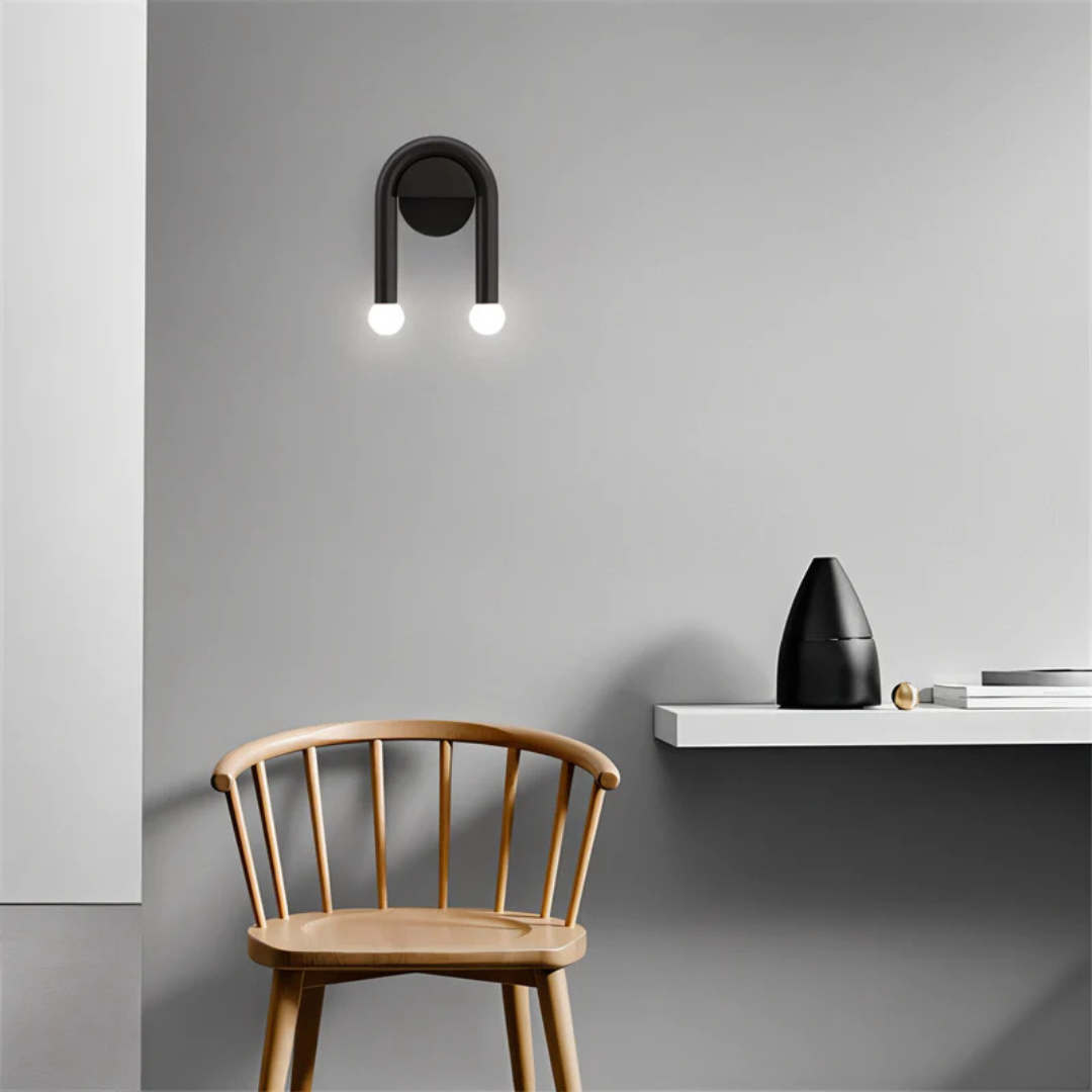 Lyra Arch LED Wall Light In Black Iron For Ambient Glow