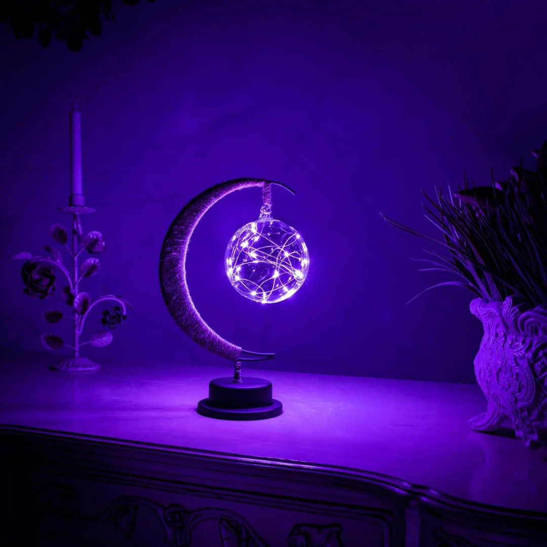 Lunara Rope Moon Tischlampe mit warmem Nachtlichtschein