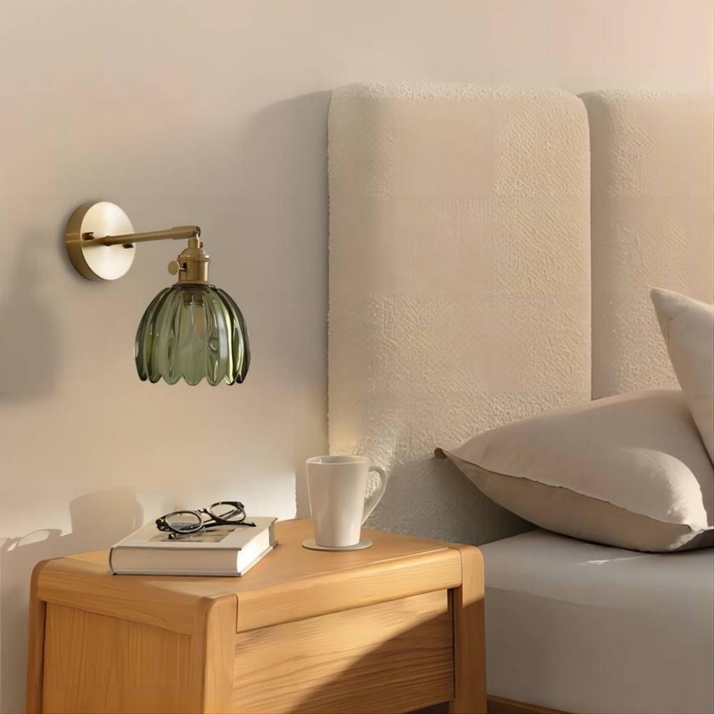 Lumira Tulip Glass Wall Light for Bedroom Ambience
