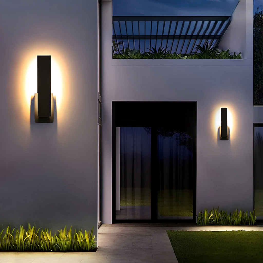 AstraLume Minimalist Outdoor Wall Light With Warm LED Glow