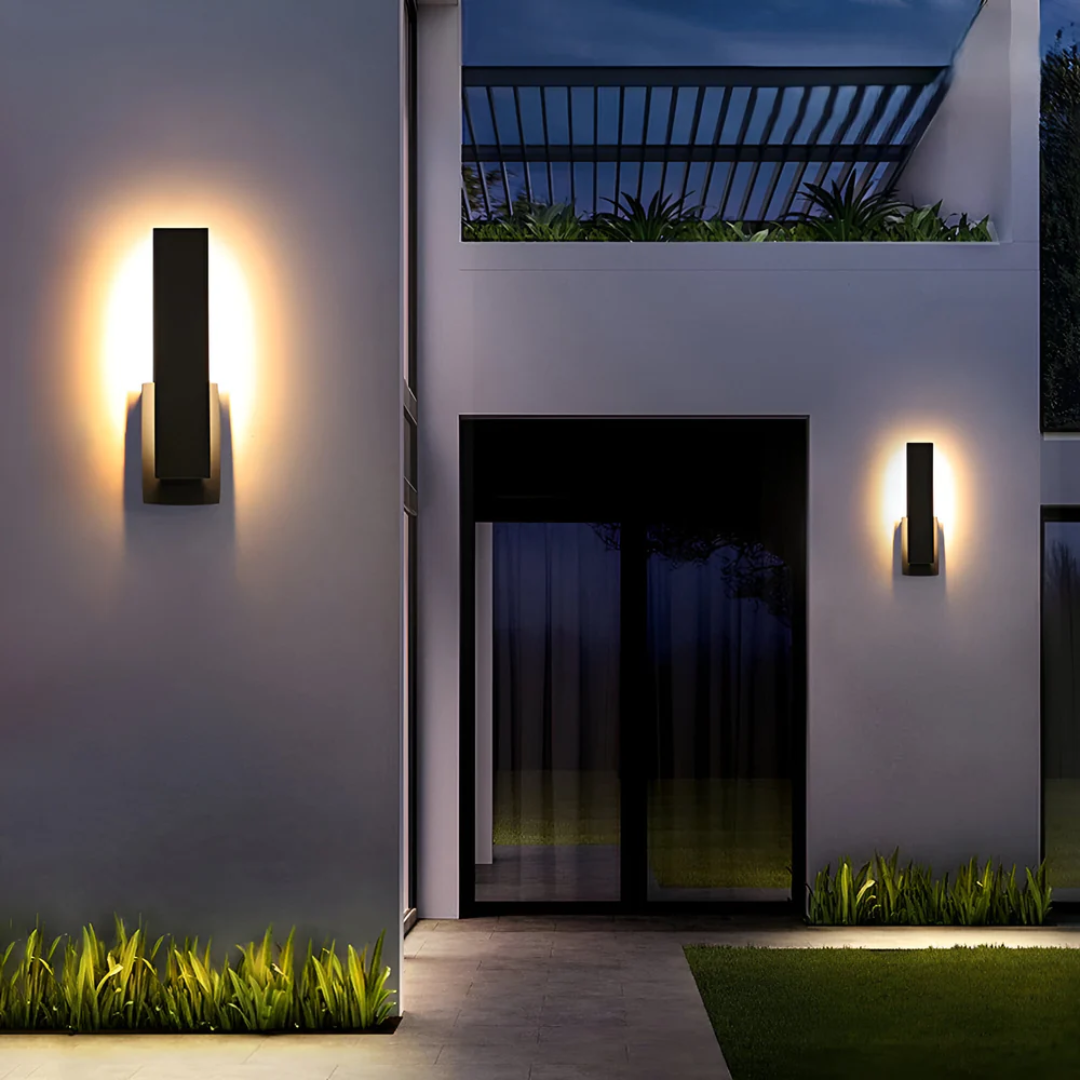 AstraLume Minimalist Outdoor Wall Light With Warm LED Glow