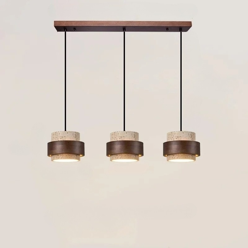 Korensa | Stone & Wood Pendelleuchte mit verstellbarem Kabel