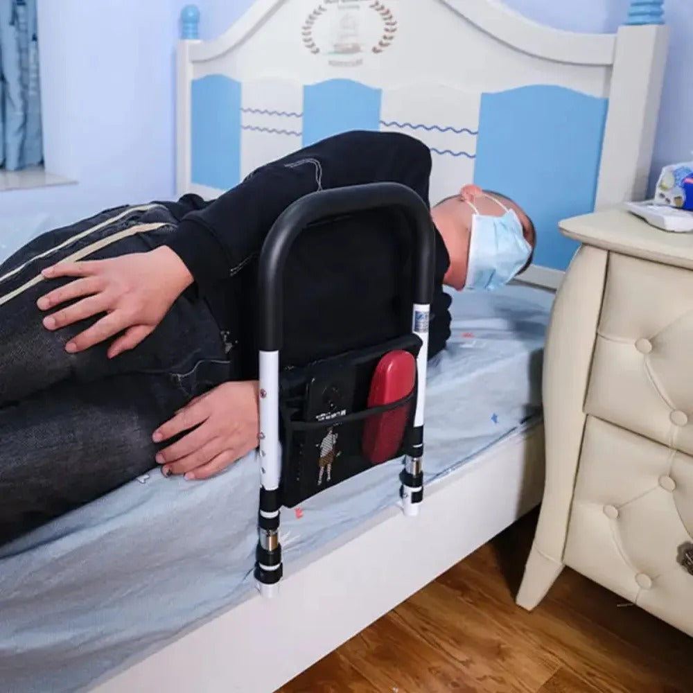 Adjustable Bed Rail With Side Handrail For Safe Elderly Mobility