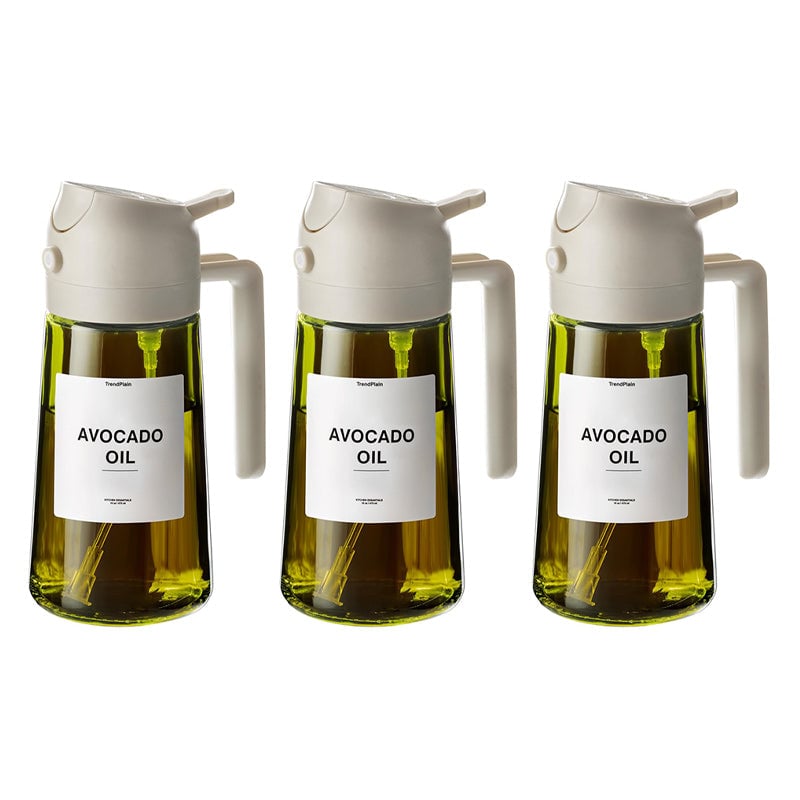 2-In-1 Glass Oil Sprayer And Dispenser For Kitchen Use