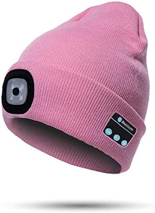 Beanie Hat With Light and Wireless Headphones, Bluetooth 5.0