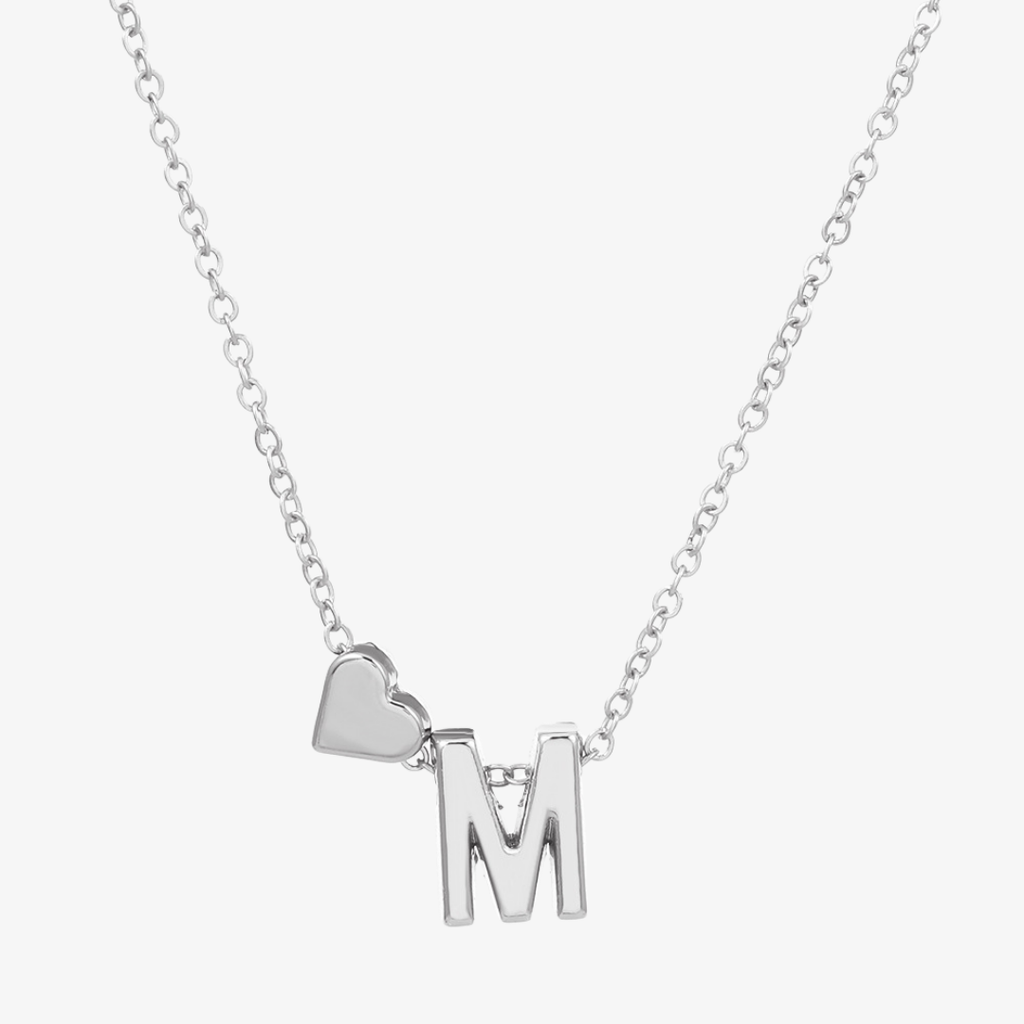 Luna Heart Initial Pendant Necklace
