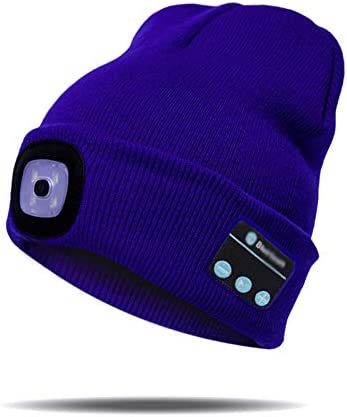 Beanie Hat With Light and Wireless Headphones, Bluetooth 5.0