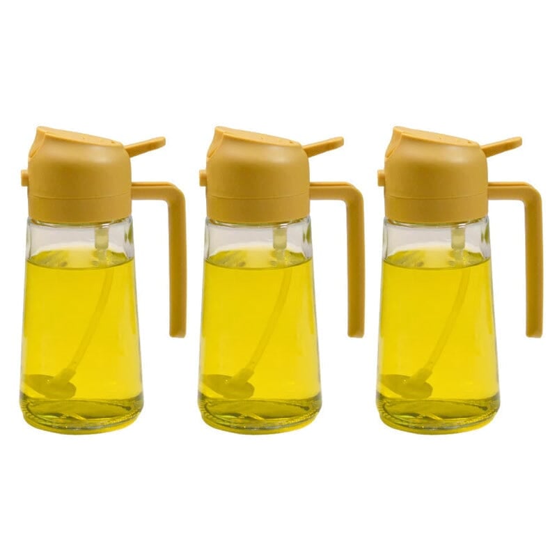 2-In-1 Glass Oil Sprayer And Dispenser For Kitchen Use