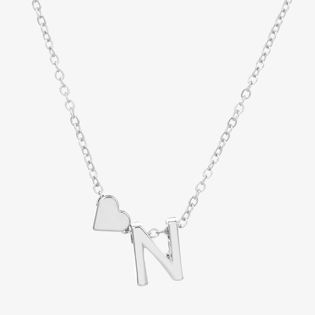 Luna Heart Initial Pendant Necklace