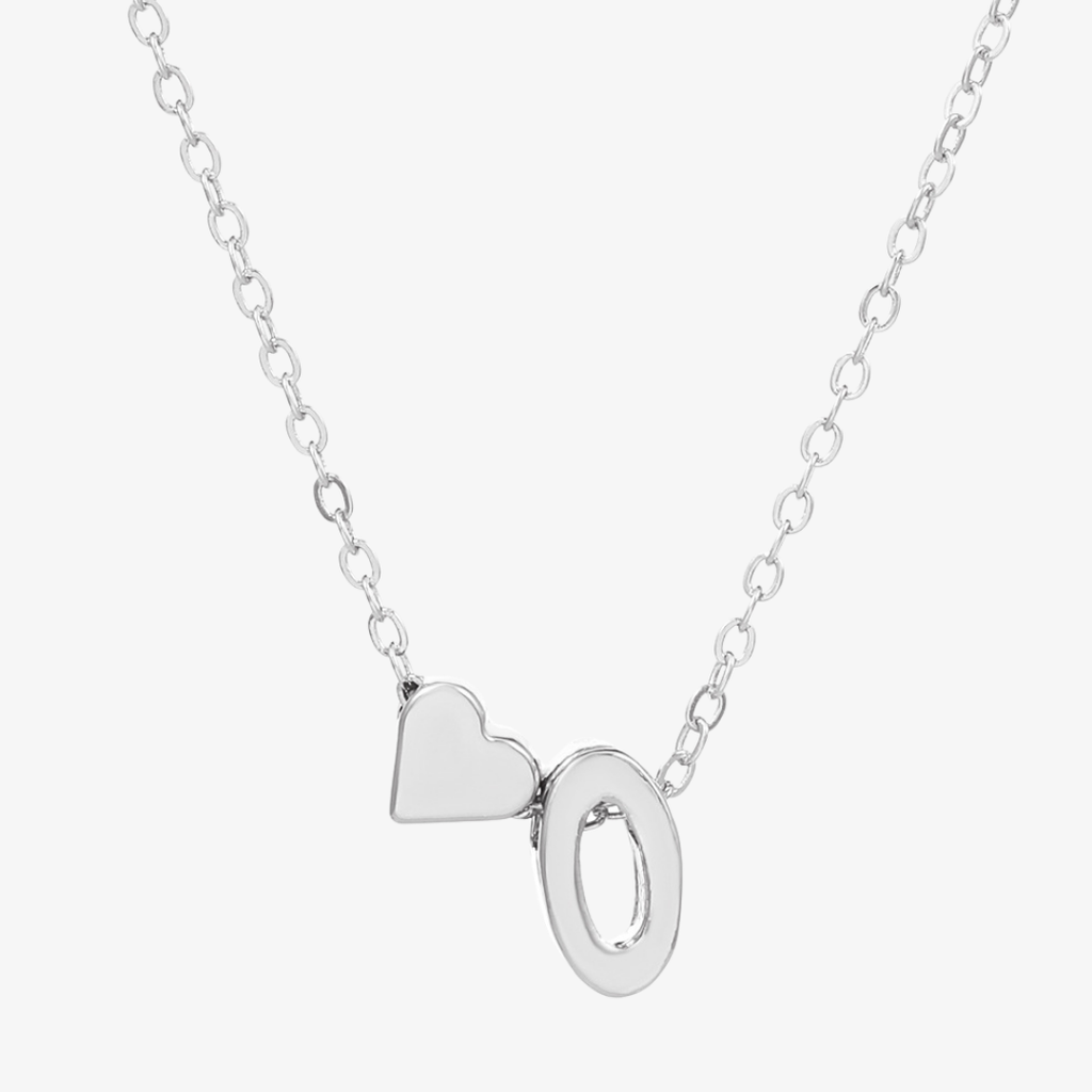 Luna Heart Initial Pendant Necklace